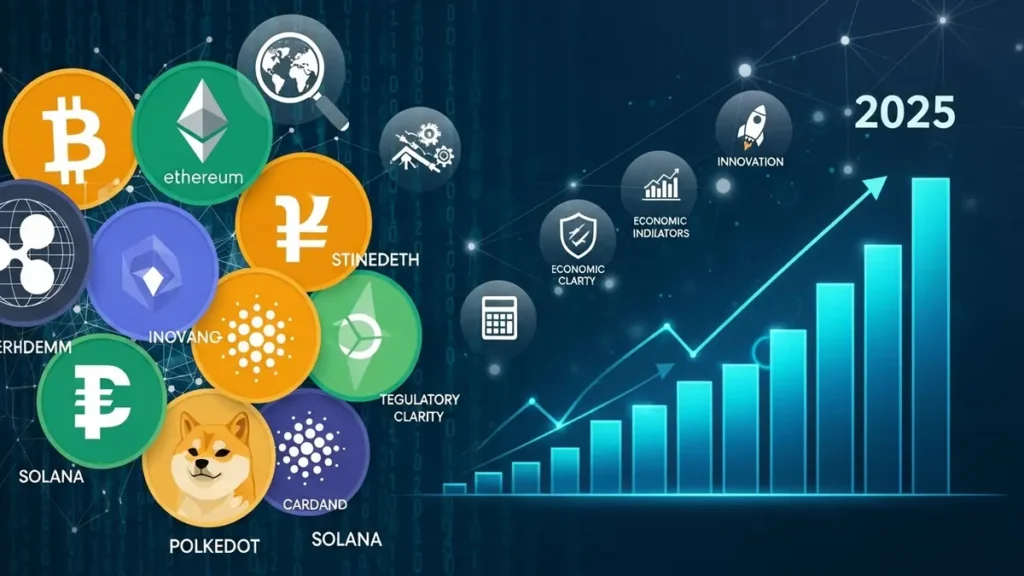 14 moedas digitais promissoras para 2025 e fatores de crescimento